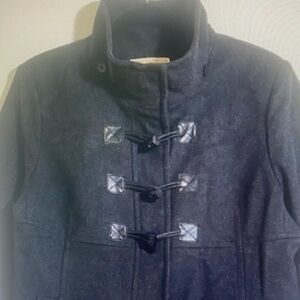 Michael Kors Wool Blend Toggle Coat Charcoal Gray Size 14